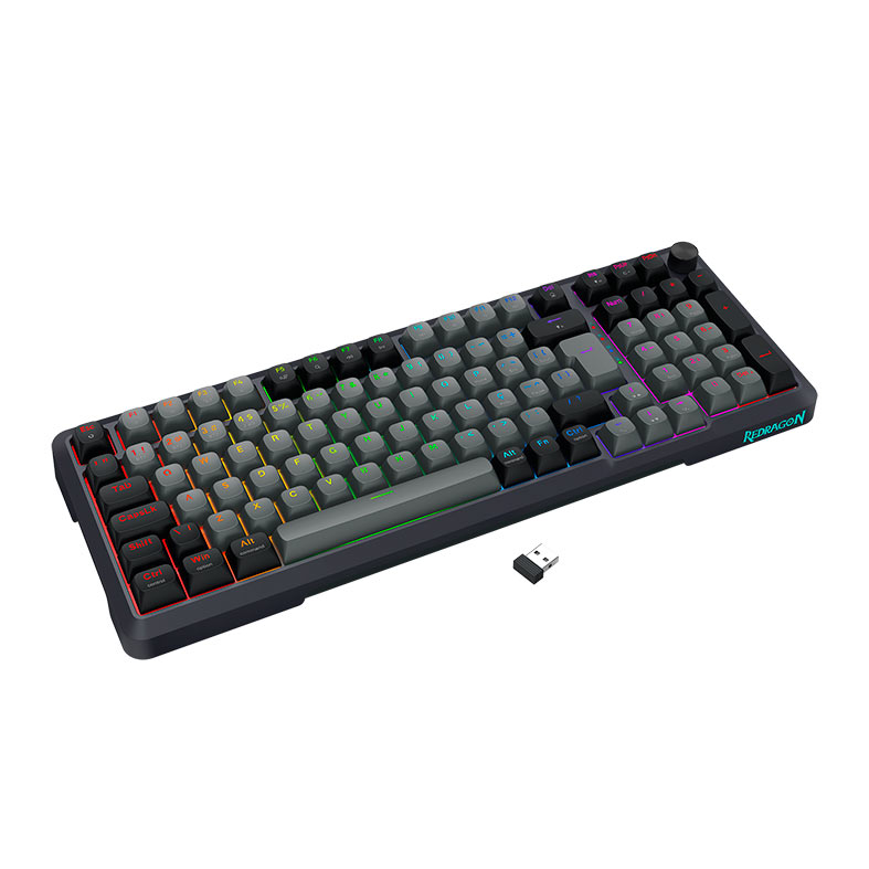 Teclado Mecanico Redragon Bragi Pro, RGB, Switch Cream, Wireless, Cinza e Preto, K688GB-RGB-PRO-PT - miniatura 5