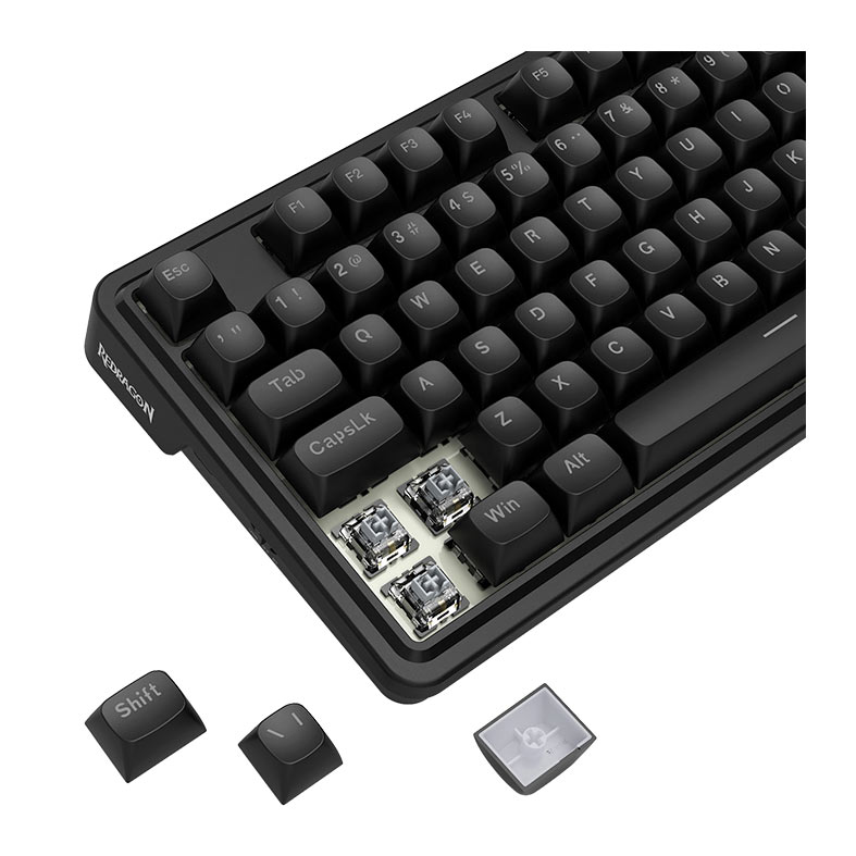 Teclado Mecanico Redragon Finke, 75%, RGB, ABNT2, Switch Chant Linear, USB-C/Bluetooth, Preto, K715B-PT - miniatura 10