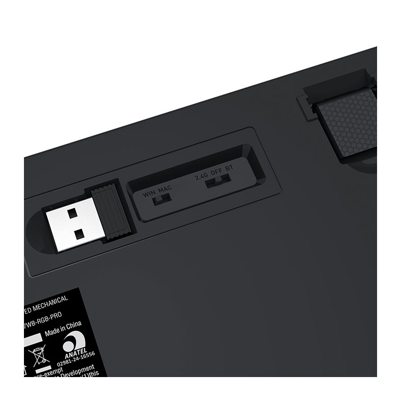 Teclado Mecanico Redragon Alcor, RGB, ABNT2, Switch RPC Linear, Tri-Mode, Preto, K717B-RGB-PRO - miniatura 8