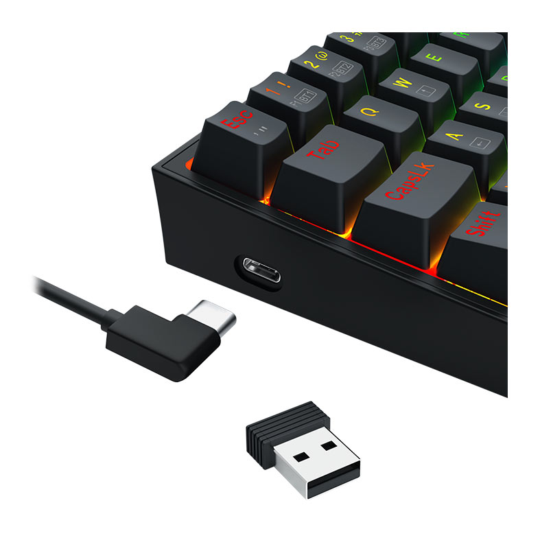 Teclado Mecanico Redragon Alcor, RGB, ABNT2, Switch RPC Linear, Tri-Mode, Preto, K717B-RGB-PRO - miniatura 7