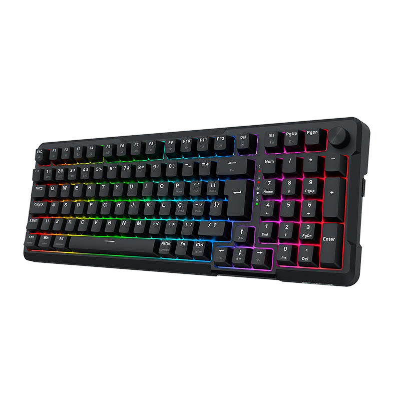 Teclado Mecanico Redragon Arlokks, RGB, ABNT2, Switch RPC Linear, Tri-Mode, Preto, K742B - miniatura 4