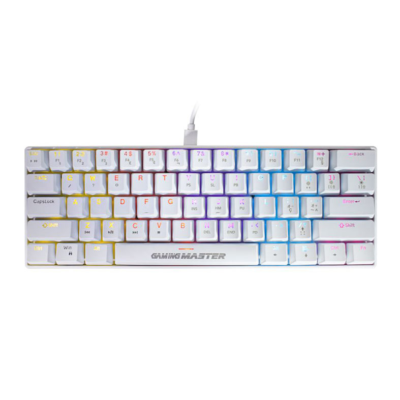 Teclado Mecanico K-Mex Spectra Fury KBL88, Rainbow, ABNT2, Switch Azul, Branco, KBW888U0002CB0X - imagem 1