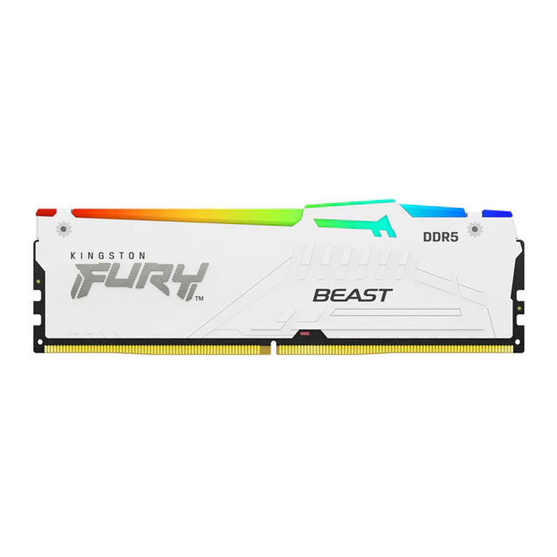 Memoria Kingston Fury Beast, RGB, 16GB (1x16GB), DDR5, 6000MHz, C30, Branco, KF560C30BWA-16 - imagem 1