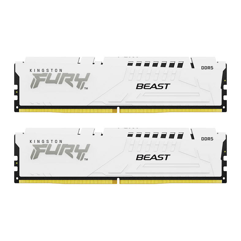 Memoria Kingston Fury Beast, 32GB (2x16GB), DDR5, 6400MHz, C32, Branco, KF564C32BWEK2-32 - imagem 1