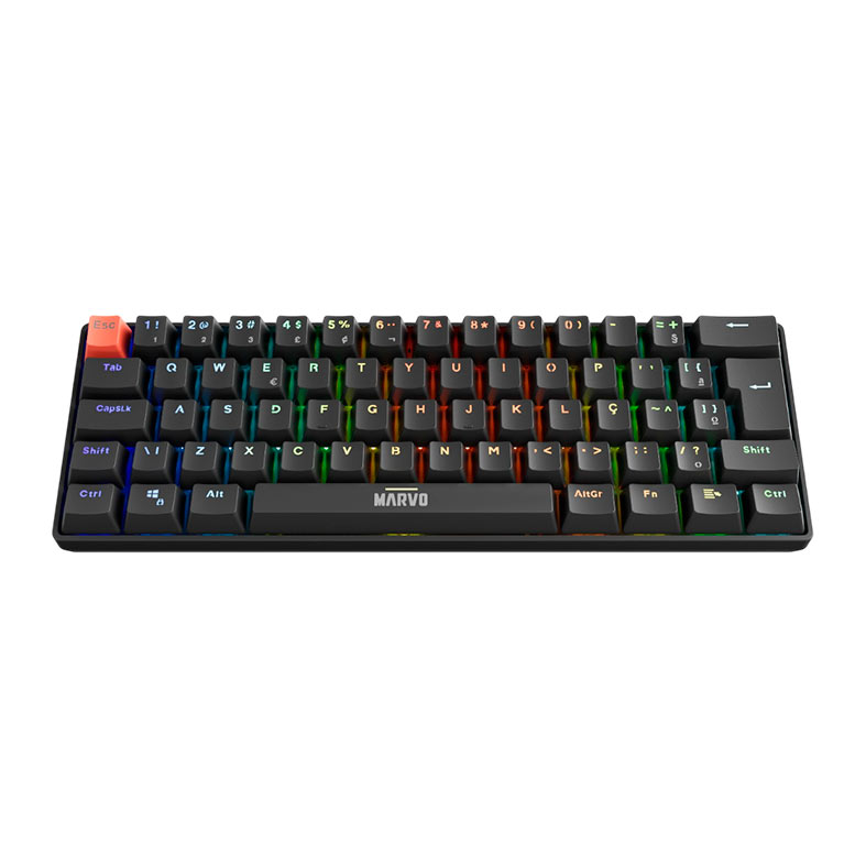 Teclado Mecanico Marvo KG933G, RGB, ABNT2, Switch Vermelho, Preto, KG933G-BK - miniatura 5