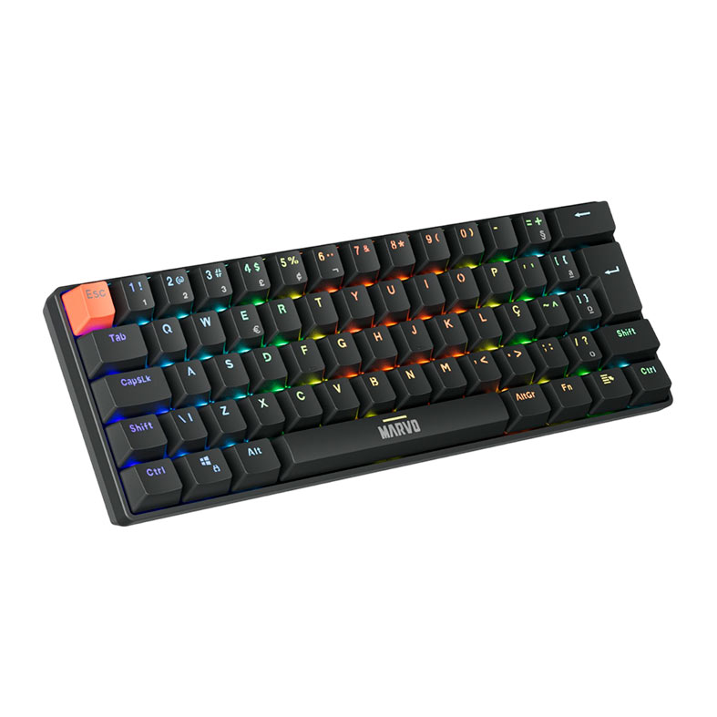 Teclado Mecanico Marvo KG933G, RGB, ABNT2, Switch Vermelho, Preto, KG933G-BK - miniatura 3