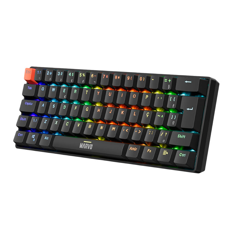 Teclado Mecanico Marvo KG933G, RGB, ABNT2, Switch Vermelho, Preto, KG933G-BK - miniatura 4