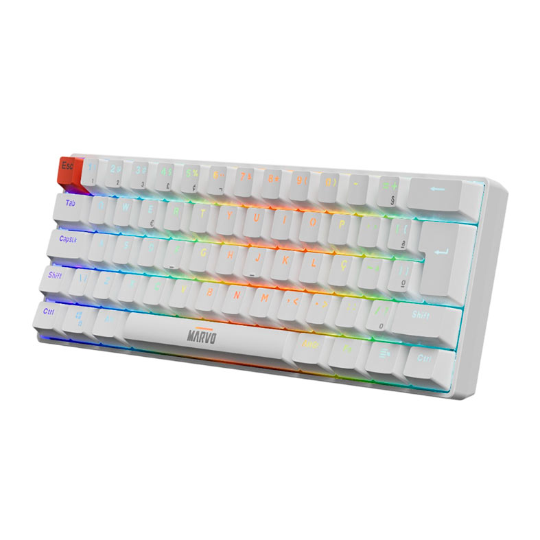 Teclado Mecanico Marvo KG933G, RGB, ABNT2, Switch Vermelho, Branco, KG933G-WH - miniatura 4
