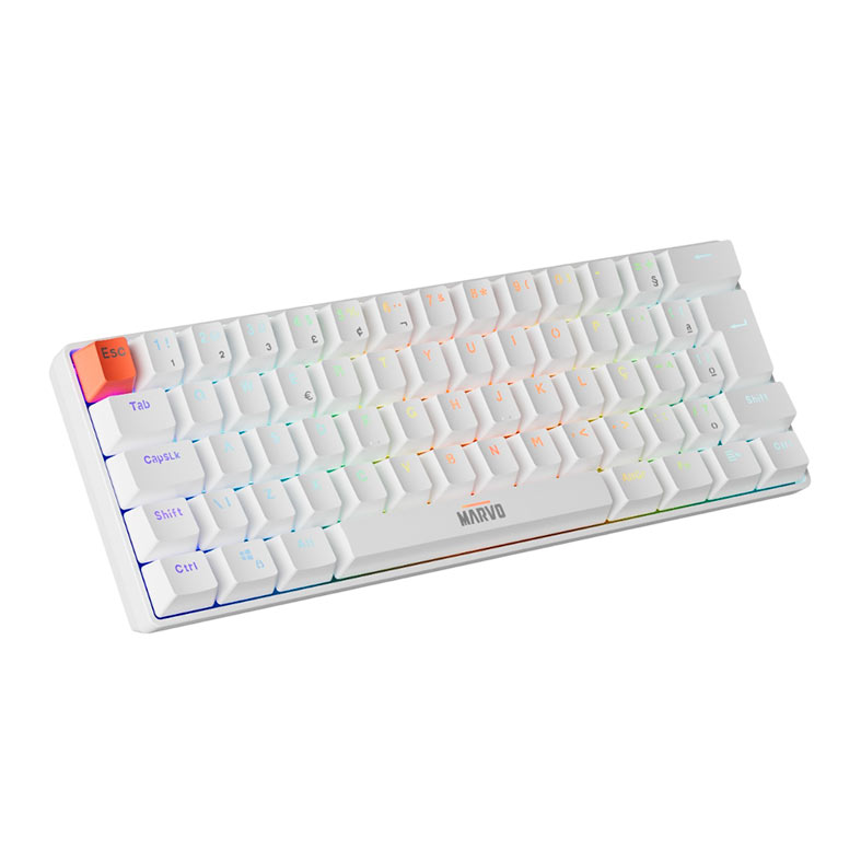 Teclado Mecanico Marvo KG933G, RGB, ABNT2, Switch Vermelho, Branco, KG933G-WH - miniatura 3