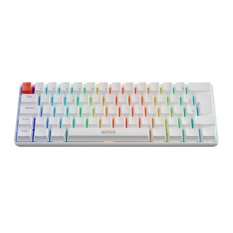 Teclado Mecanico Marvo KG933G, RGB, ABNT2, Switch Vermelho, Branco, KG933G-WH - miniatura 5