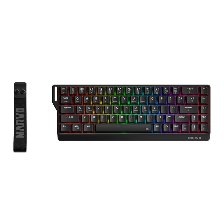 PRE VENDA - Teclado Mecanico Marvo KG965W, Switch Banana Crystal, Wireless, Preto, KG965W-BK - miniatura 3