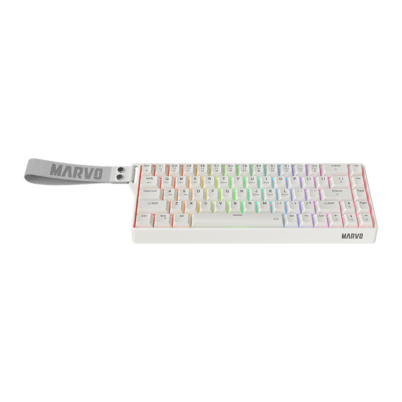 PRE VENDA - Teclado Mecanico Marvo KG965W, Switch Banana Crystal, Wireless, Branco, KG965W-WH - miniatura 5