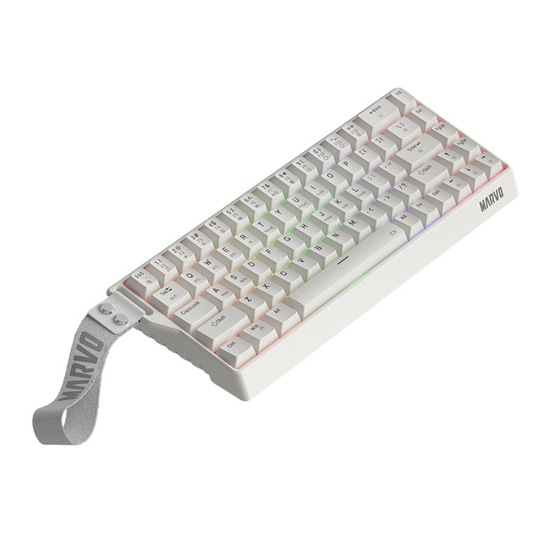 PRE VENDA - Teclado Mecanico Marvo KG965W, Switch Banana Crystal, Wireless, Branco, KG965W-WH - miniatura 7