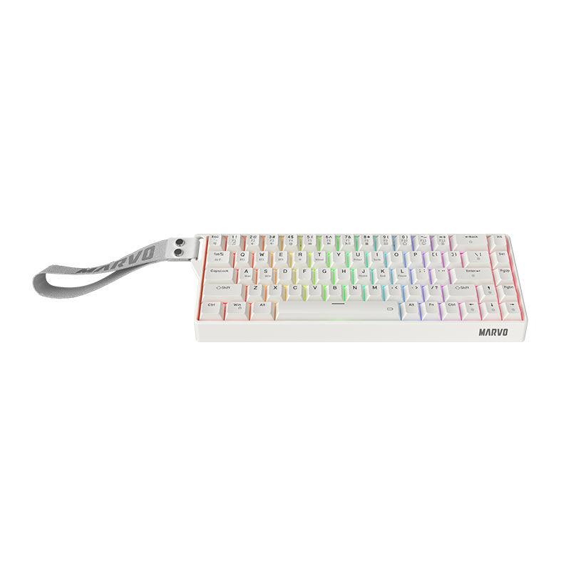 PRE VENDA - Teclado Mecanico Marvo KG965W, Switch Banana Crystal, Wireless, Branco, KG965W-WH - miniatura 6