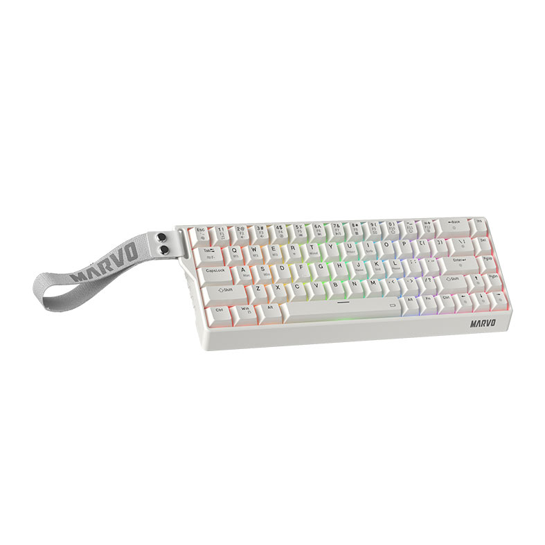 PRE VENDA - Teclado Mecanico Marvo KG965W, Switch Banana Crystal, Wireless, Branco, KG965W-WH - miniatura 4
