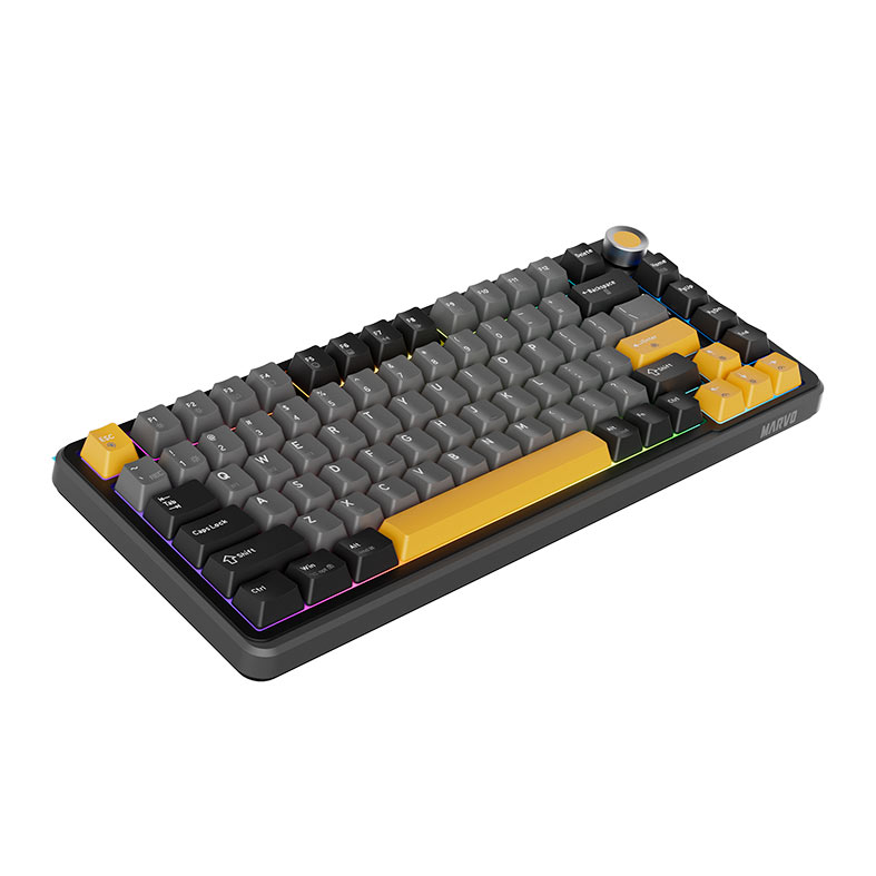 Teclado Mecanico Marvo Titan 75, RGB, Switch Banana Crystal, Wireless, Preto, Cinza e Amarelo, KG985W - miniatura 5
