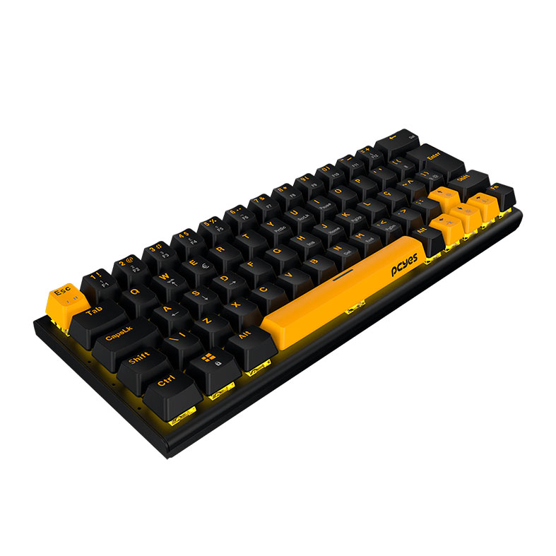 Teclado Mecanico PCYes Kuromori Voyager Edition, LED Amarelo, ABNT2, Switch Azul, Preto e Amarelo, KMVY60BL - miniatura 4