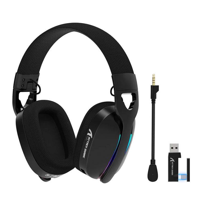 PRE VENDA - Headset Gamer Attack Shark L90, RGB, Drivers 50mm, Para PC/PS4/PS5/Xbox/Nintendo Switch, Tri-Mode, Preto, L90-BK - miniatura 3