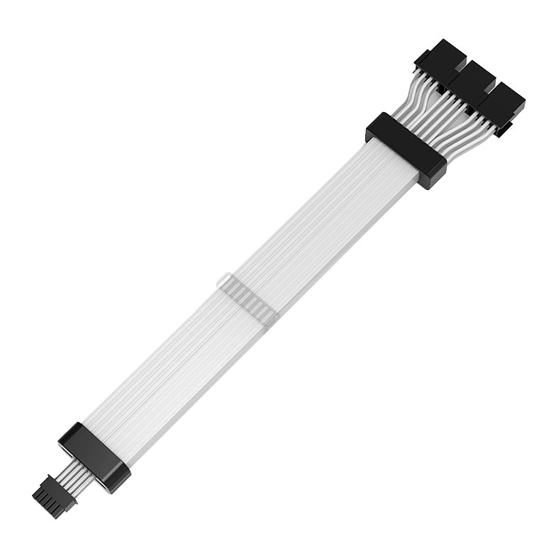 Cabo Extensor Sleeved Aigo Darkflash Lightglow LG04, ARGB, 12+4P, 350mm, Preto, LG04-BK - miniatura 4