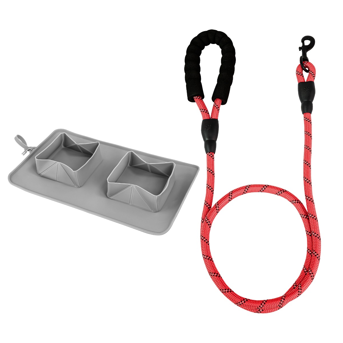 Kit Passeio HikingRope1 1,5m rosa, RollUpBowl1