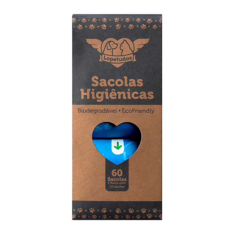 Sacolas Higiênicas Reforçadas Lopetudos, Com 4 Rolos, LP-SH-C4R