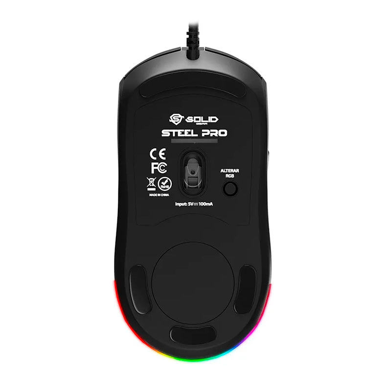 Mouse Gamer Solid Gear Steel Pro, RGB, 12000DPI, 6 Botoes, Preto, M-200-BK - miniatura 7