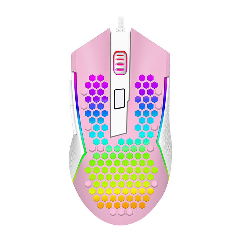 Mouse Gamer Redragon Reaping Elite, RGB, 32000DPI, 6 Botoes, Rosa e Branco, M987PW-P - imagem 1