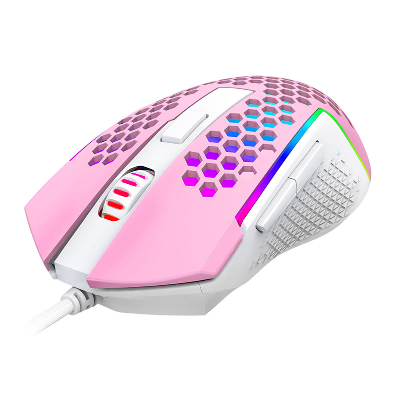 Mouse Gamer Redragon Reaping Elite, RGB, 32000DPI, 6 Botoes, Rosa e Branco, M987PW-P - miniatura 5