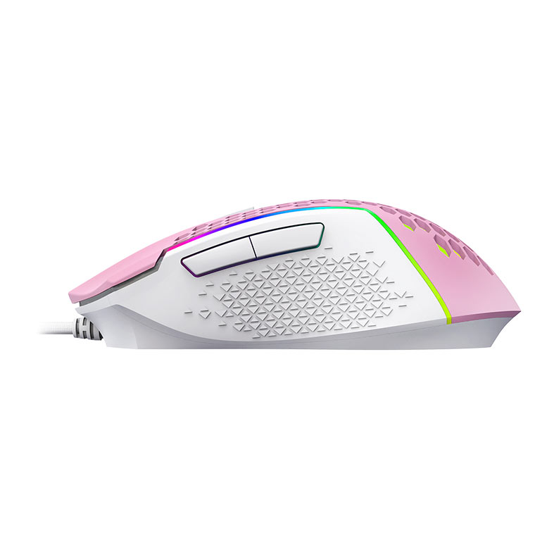 Mouse Gamer Redragon Reaping Elite, RGB, 32000DPI, 6 Botoes, Rosa e Branco, M987PW-P - miniatura 7