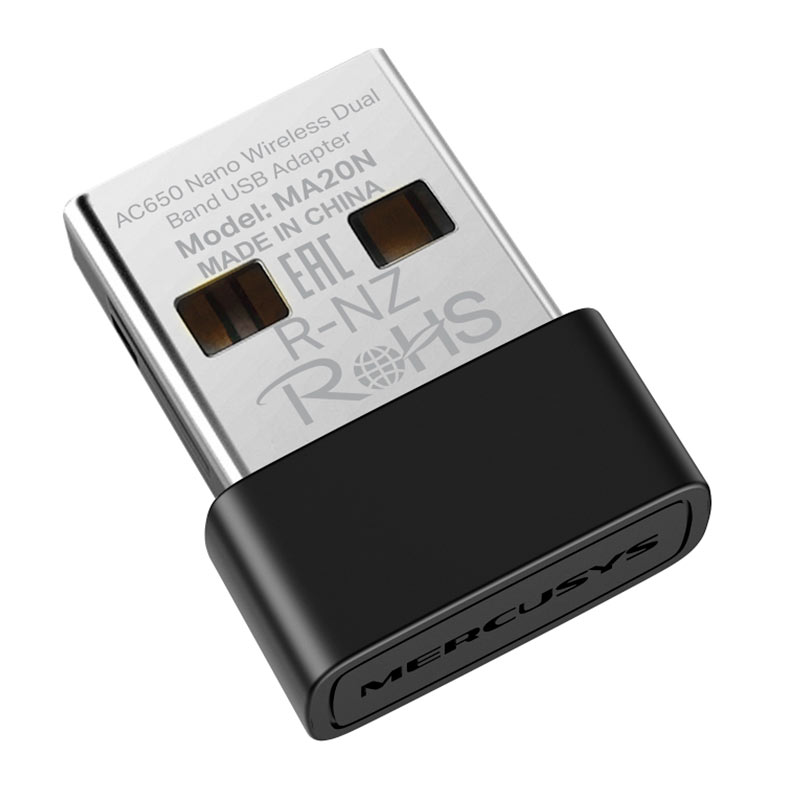 Mini Adaptador Mercusys MA20N Nano, AC650, Dual Band, MA20N - miniatura 3