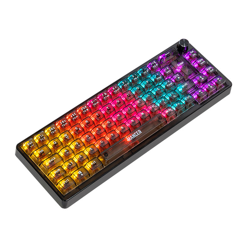 Teclado Mecanico Mancer Black Ghost V2, Rainbow, Switch Huano Vermelho, MCR-BKG-RBW02 - miniatura 3