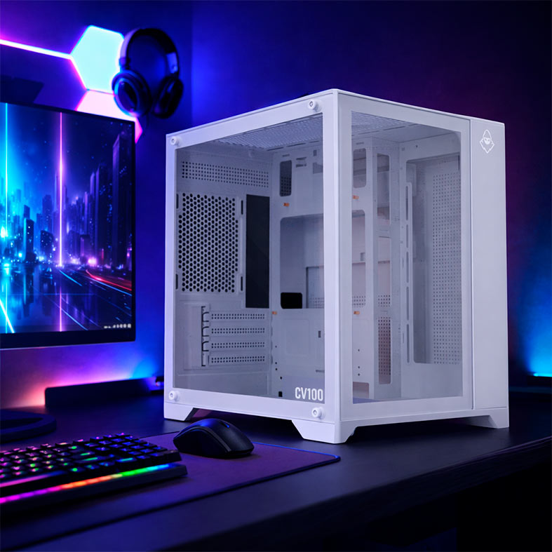 Gabinete Gamer Mancer CV100, Mid-Tower, Lateral De Vidro, Branco, MCR-CV100-WH - miniatura 3