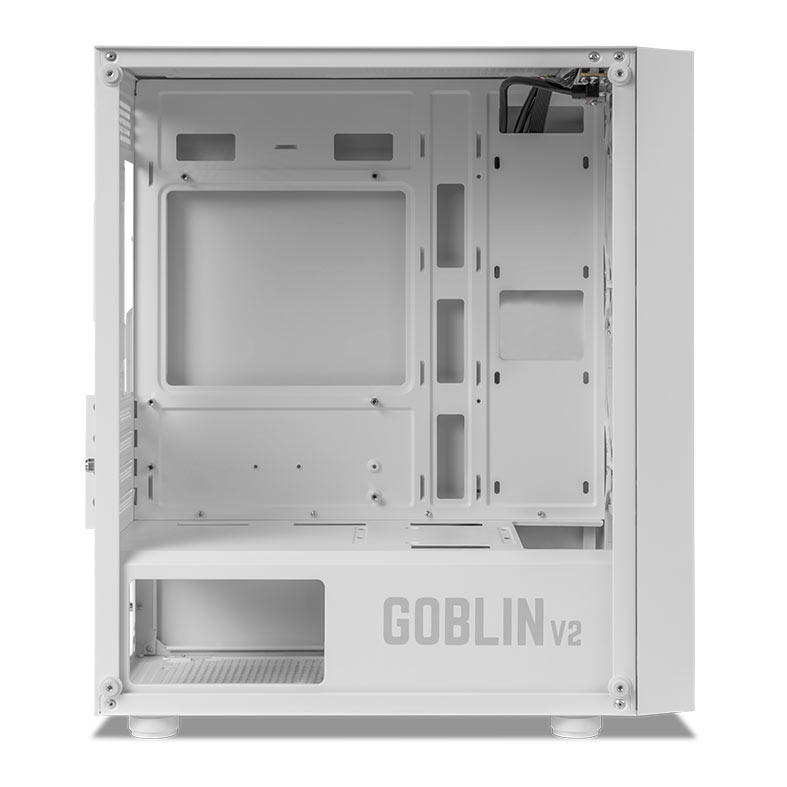 Gabinete Gamer Mancer Goblin V2, Mid Tower, Lateral De Vidro, Com 3 Fans Rainbow, Branco, MCR-GBNV2-WH - miniatura 6