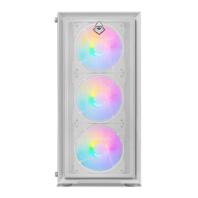 Gabinete Gamer Mancer Goblin V2, Mid Tower, Lateral De Vidro, Com 3 Fans Rainbow, Branco, MCR-GBNV2-WH - miniatura 3