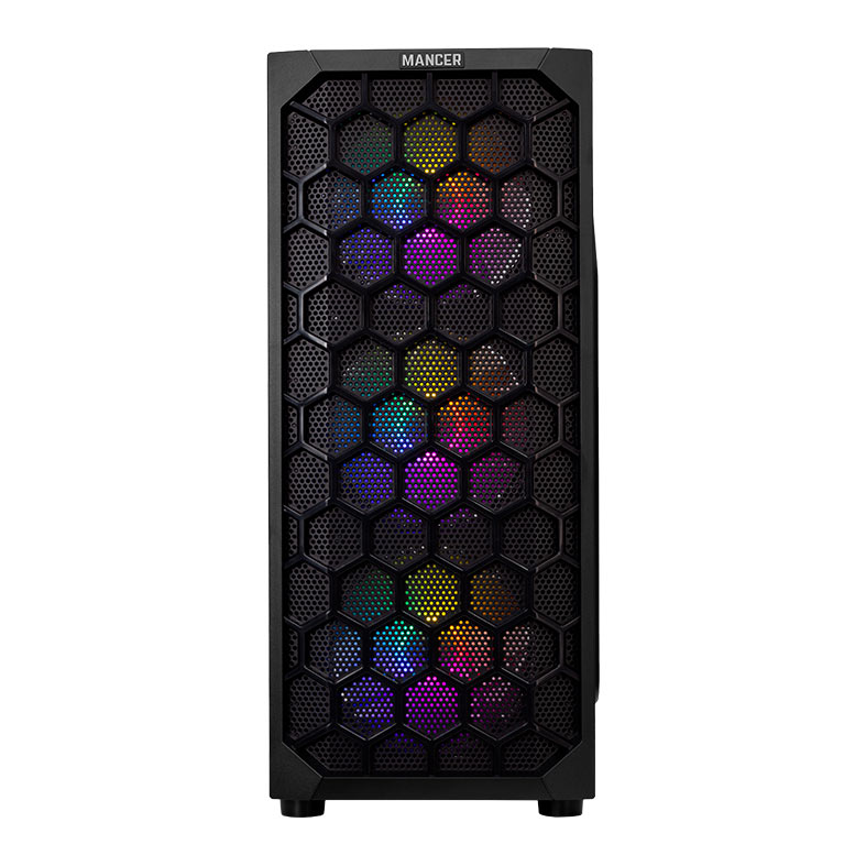 Gabinete Gamer Mancer Hexer, Rainbow, Mid-Tower, Lateral de Vidro, Com 3 Fans, Preto, MCR-HEX-RB01 - miniatura 4