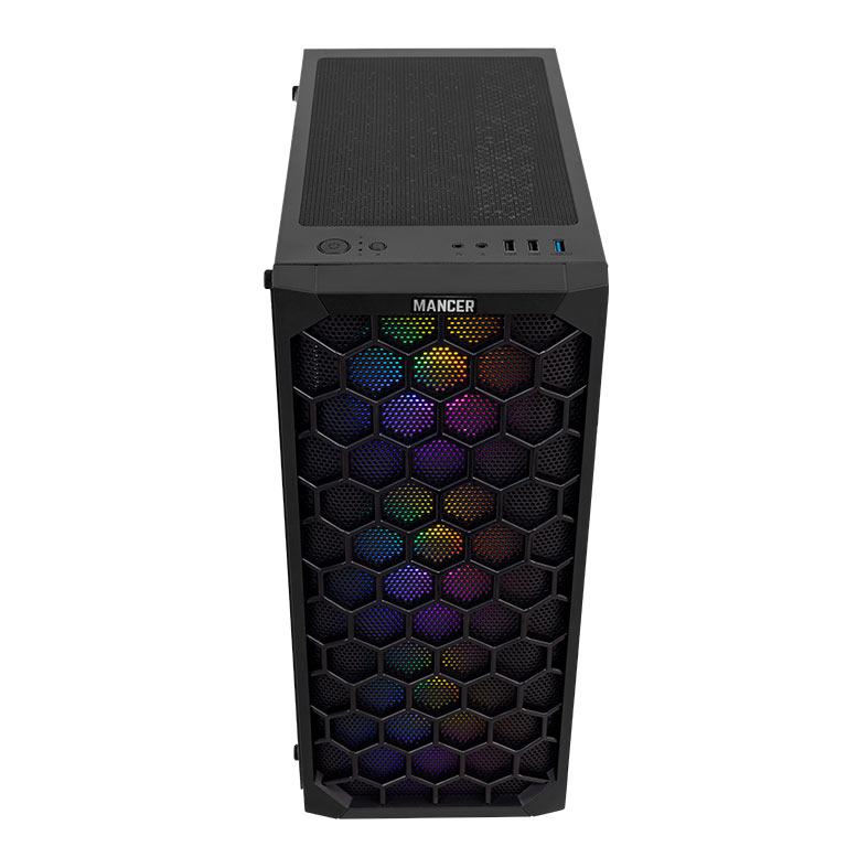 Gabinete Gamer Mancer Hexer, Rainbow, Mid-Tower, Lateral de Vidro, Com 3 Fans, Preto, MCR-HEX-RB01 - miniatura 5