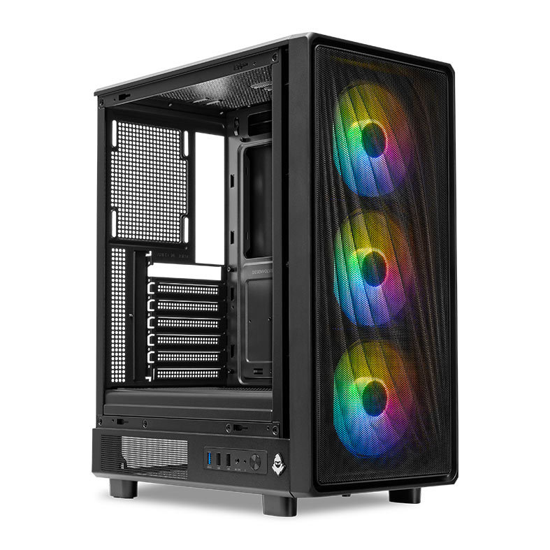 Gabinete Gamer Mancer Narok X, Mid-Tower, Lateral de vidro, Com 3 Fans, Preto, MCR-NRKX-BK3F - miniatura 3