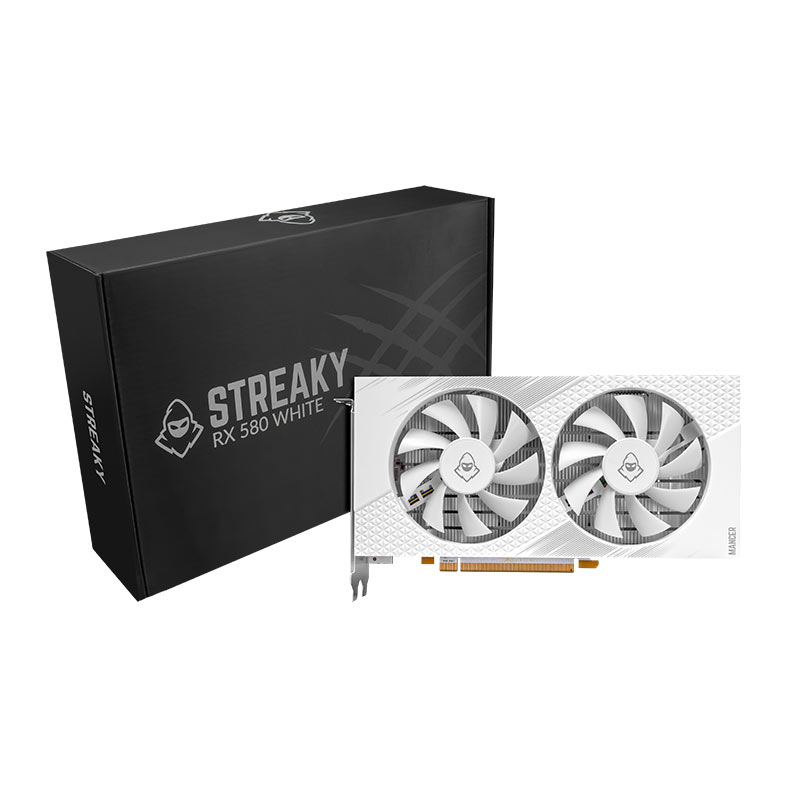 Placa de Video Mancer Radeon RX 580 Streaky White, 8GB, GDDR5, 256-bit, MCR-RX580-WH - miniatura 3