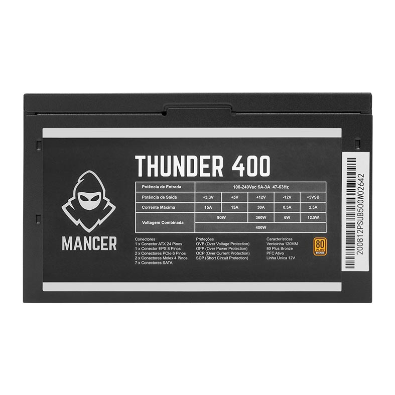 Fonte Mancer Thunder 400W Bronze 80 Plus, MCR-THR400-BL01 - miniatura 4