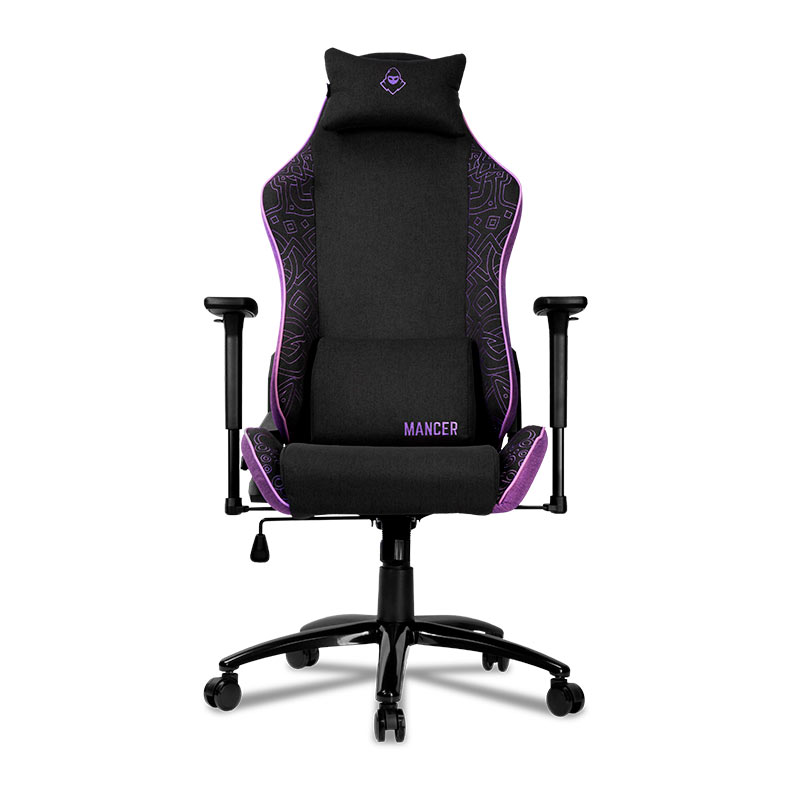 Cadeira Gamer Mancer Tyr C, Espuma Moldada, Braco 3D, Tecido, Preto e Roxo, MCR-TRC-FB - miniatura 3