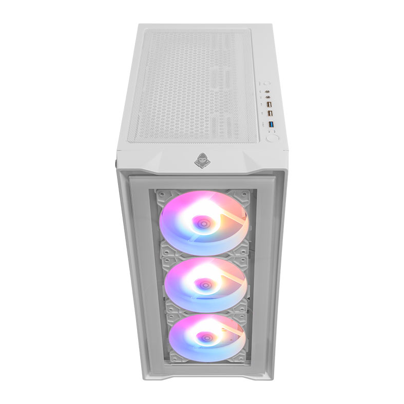Gabinete Gamer Mancer Ward V2, Rainbow, Mid-Tower, Lateral De Vidro, Com 3 Fans, Branco, MCR-WRDV2-WH - miniatura 6