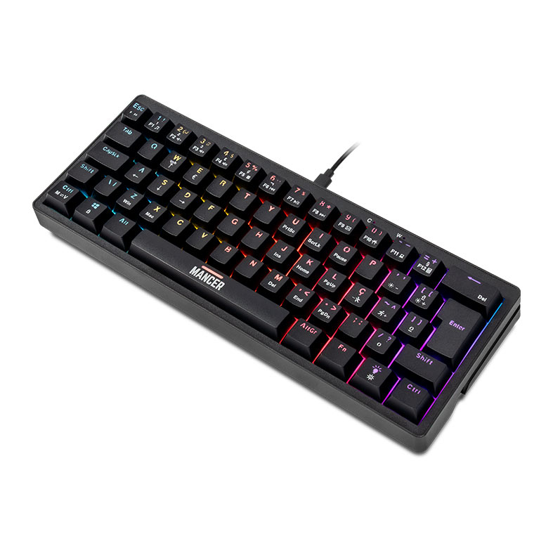 Teclado Mecanico Mancer Zarion, Rainbow, ABNT2, Switch Vermelho, Preto, MCR-ZRN-RBW01 - miniatura 4