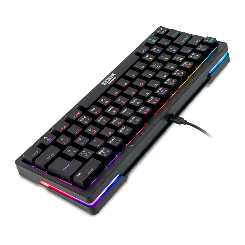 Teclado Mecanico Mancer Zarion, Rainbow, ABNT2, Switch Vermelho, Preto, MCR-ZRN-RBW01 - miniatura 5