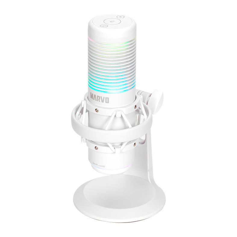 Microfone Gamer Marvo MIC-07 Blast 60, RGB, USB, Branco, MIC-07-WH - miniatura 5
