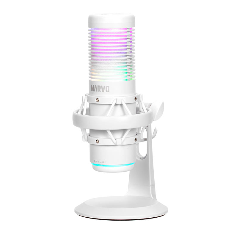 Microfone Gamer Marvo MIC-07 Blast 60, RGB, USB, Branco, MIC-07-WH - miniatura 7