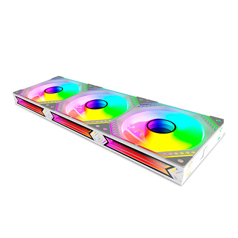 Kit Ventoinhas Alseye Mirror 3, ARGB, 3x120mm, Branco, MIRROR-3-W - miniatura 4