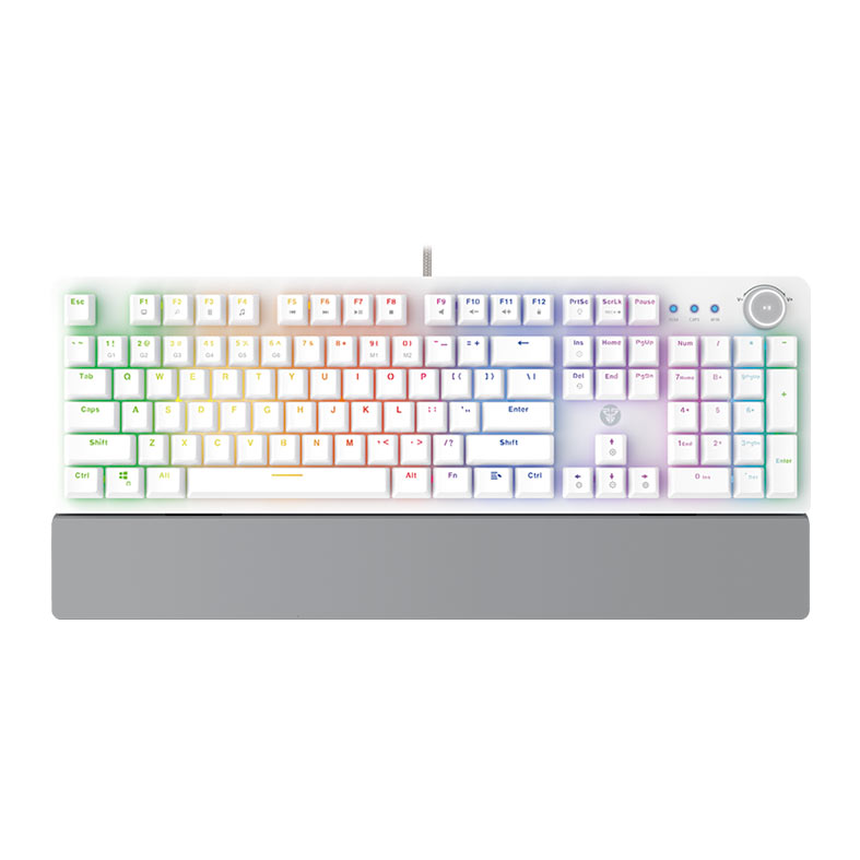 Teclado Mecanico Fantech Maxpower MK853 V2, Rainbow, Switch Azul, Branco, MK853V2-WE-BE - imagem 1