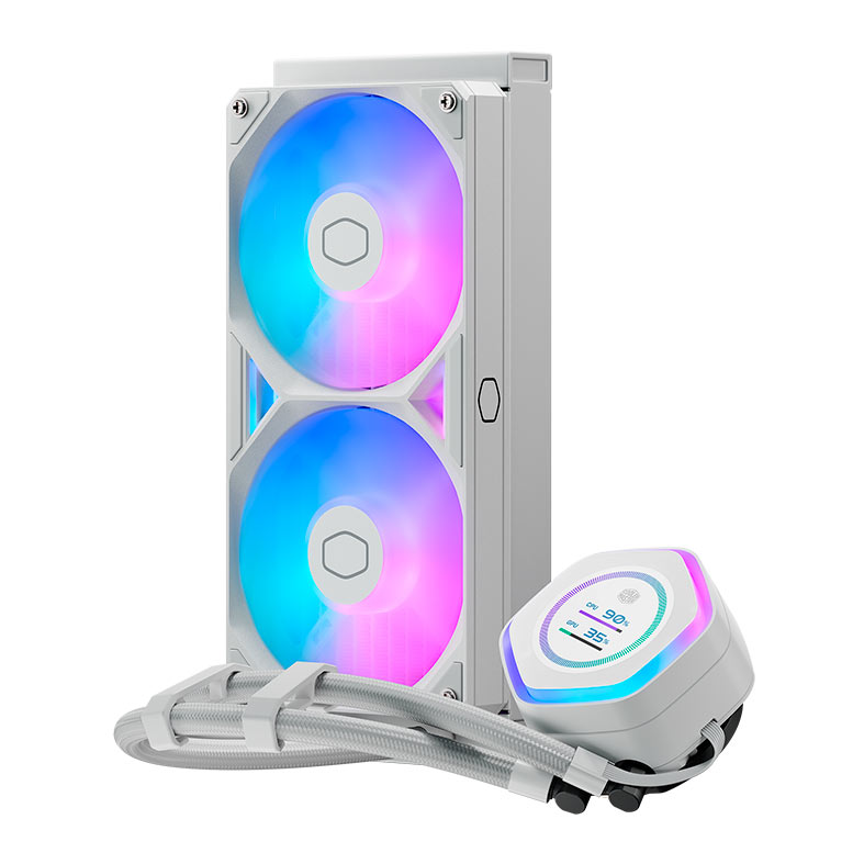 Water Cooler Cooler Master Masterliquid Atmos II LCD, ARGB, 240mm, Branco, MLX-D24M-A25SZ-LW - miniatura 3