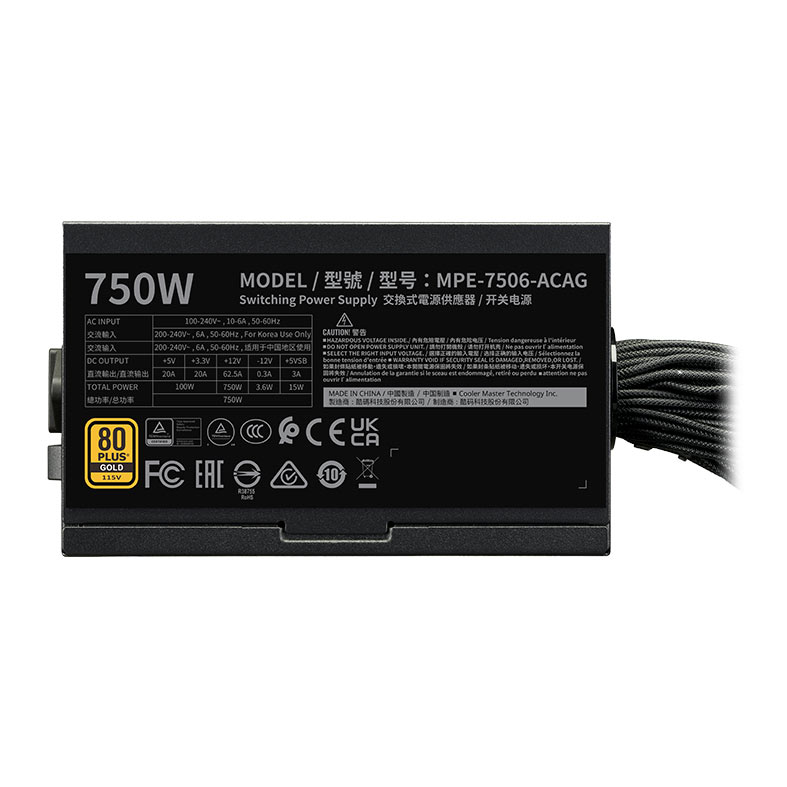 Fonte Cooler Master MWE Gold 750 V3, 750W, ATX 3.1, 80 Plus Gold, Preto, MPE-7506-ACAG-BBR - miniatura 4