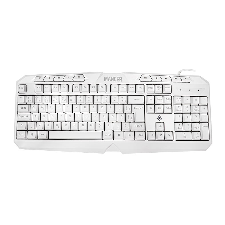 Combo Gamer Mancer ORC V2 4x1, Rainbow, Teclado ABNT2, Mouse 6400DPI, Mousepad Pequeno, Headset Drivers 40mm, Branco, MRC-ORC2-WH01 - miniatura 3